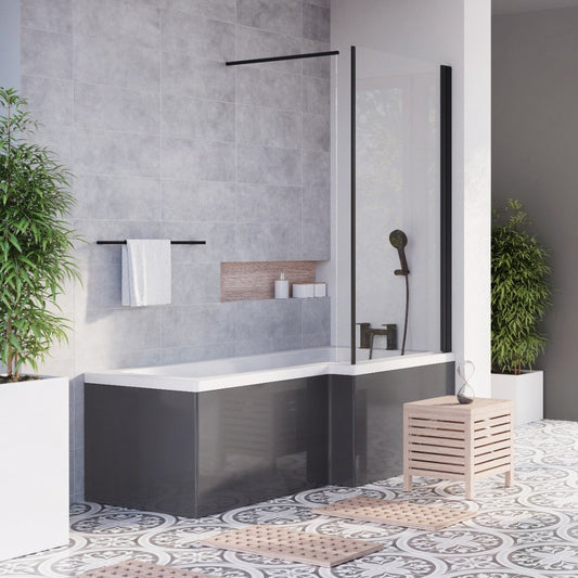 Anthracite L-Shape Front Bath Panel 1700mm