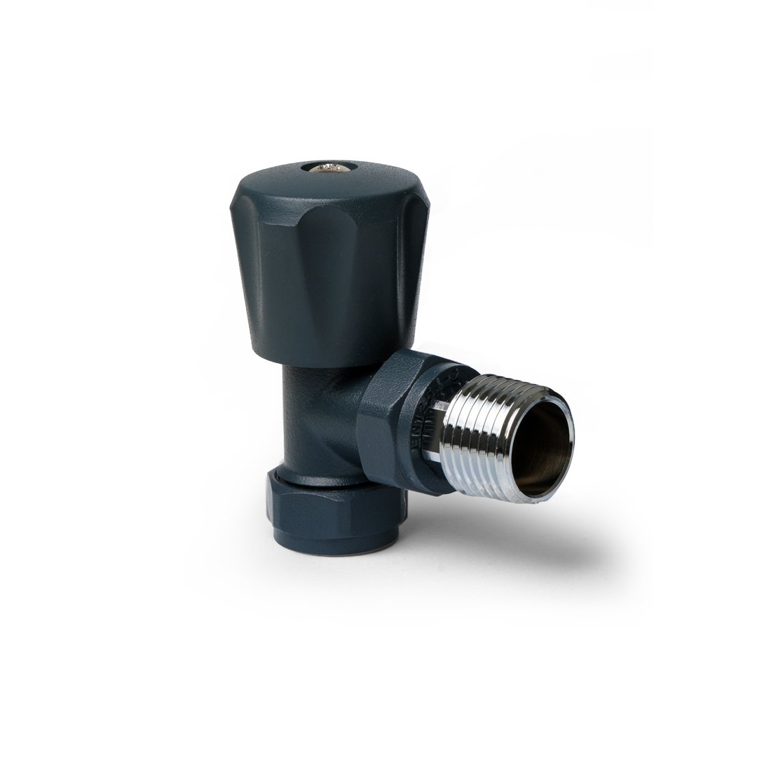 Thermostatic Anthracite Angled Pair of Radiator Valves