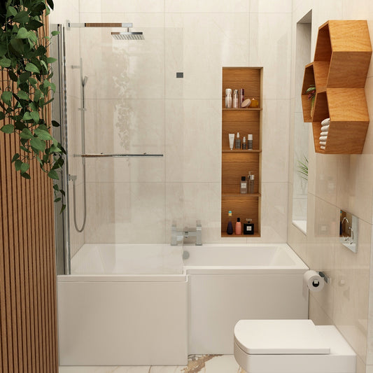 Imex Cast Reinforced Quadro 1500 Left Hand Shower Bath