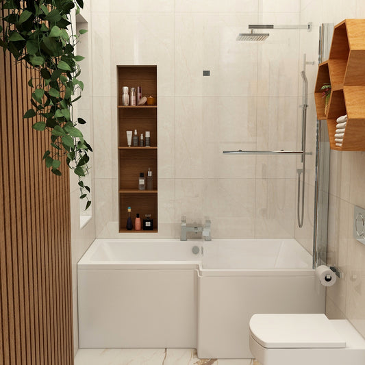 Imex Cast Reinforced Quadro 1500 Right Hand Shower Bath