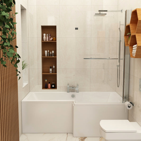 Imex Cast Reinforced Quadro 1700 Right Hand Shower Bath