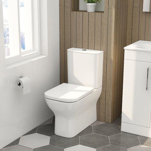 Quadro close coupled closed back pan & cistern