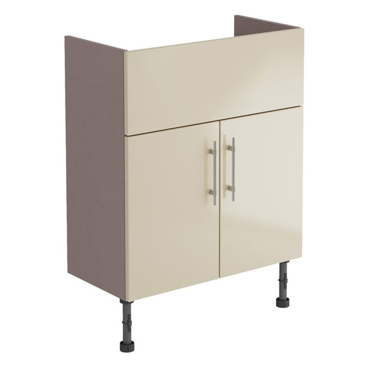 Surrey Mussel Gloss Fitted Furniture Vanity Unit 600mm