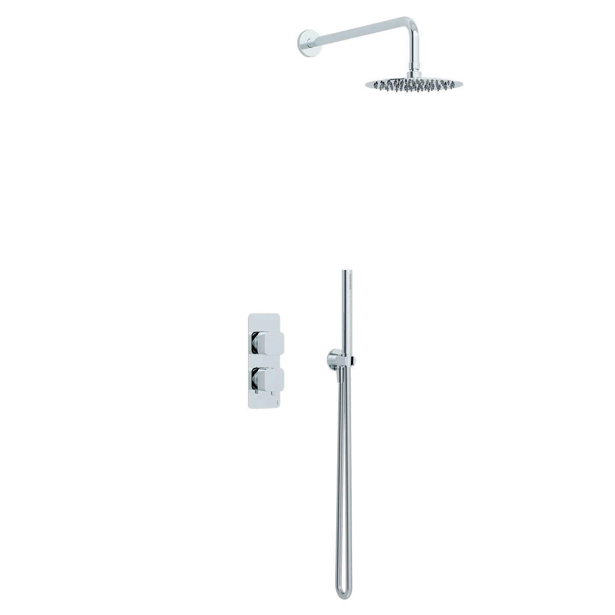 Quadro 2 handle dual diverter shower pack with round accessories in Chrome