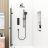 Quadro 3 handle dual diverter shower pack with round overhead shower, slide rail and multifunction round handset in Matt Black