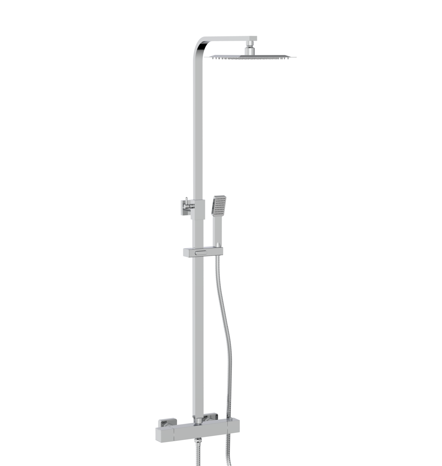 Elliot Chrome Square Rigid Riser Shower Inc. Easykit