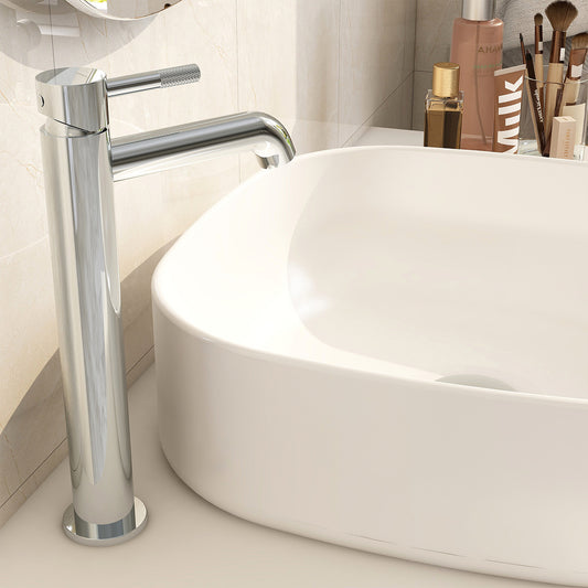 Ravine tall basin mixer in Chrome with slotted clicker waste