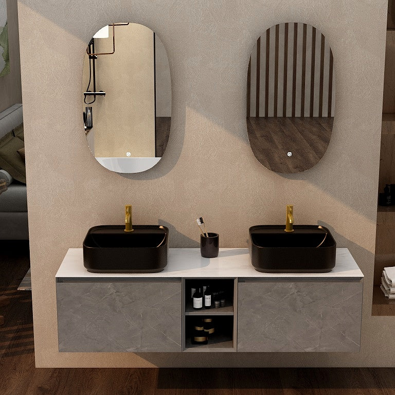 Ravine 1500 Single drawer cabinet in Grey Marble