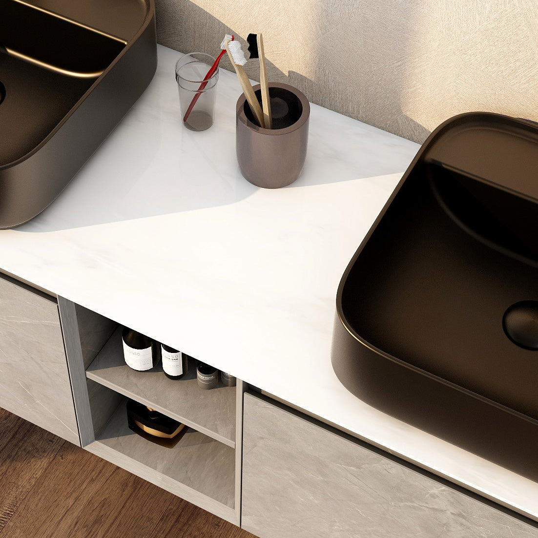 Ravine Quartz 1500 White Marble Worktop