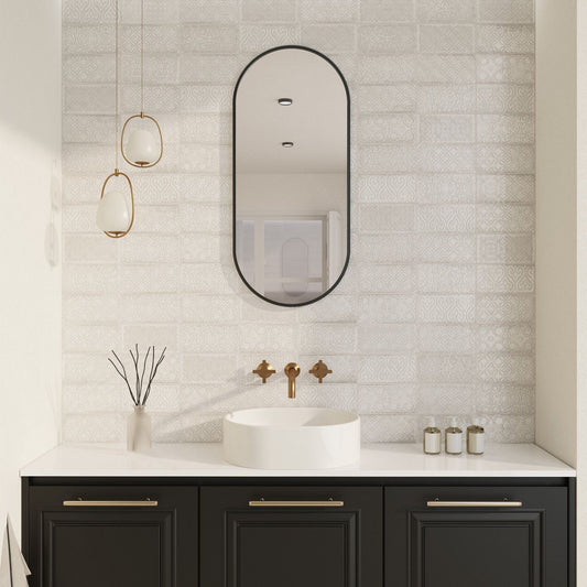 Zanzibar Blanco Gloss Ceramic Brick Tile 120x240mm
