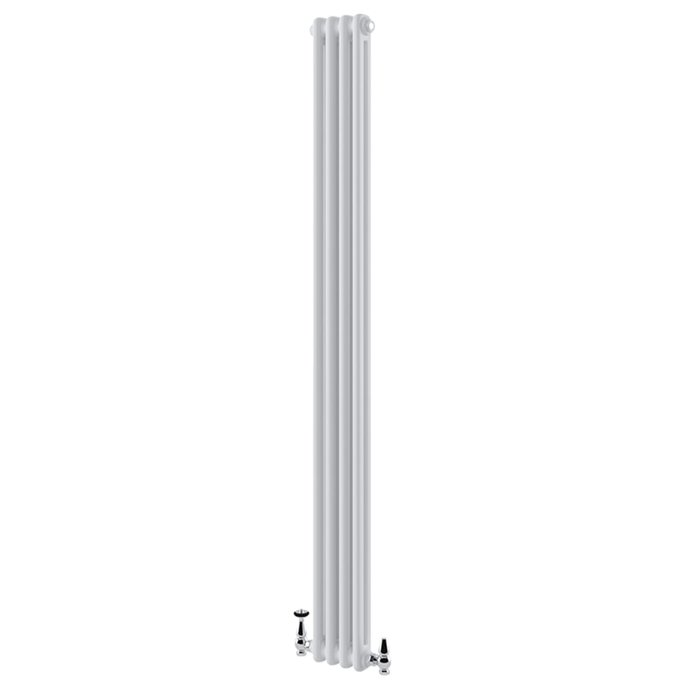 Upton White Double Vertical Column Radiator 1800x200mm