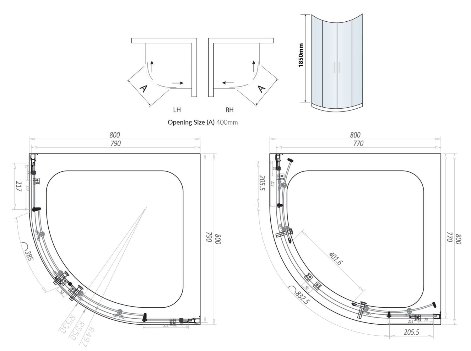 Black Double Door Quadrant 800×800