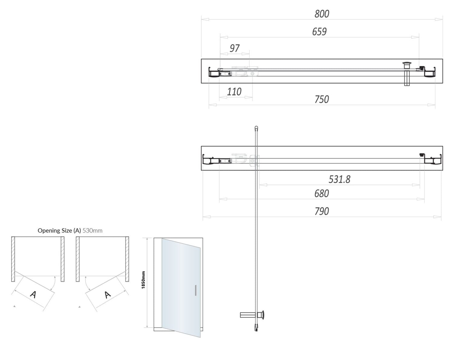 S6 Black Pivot Door 800