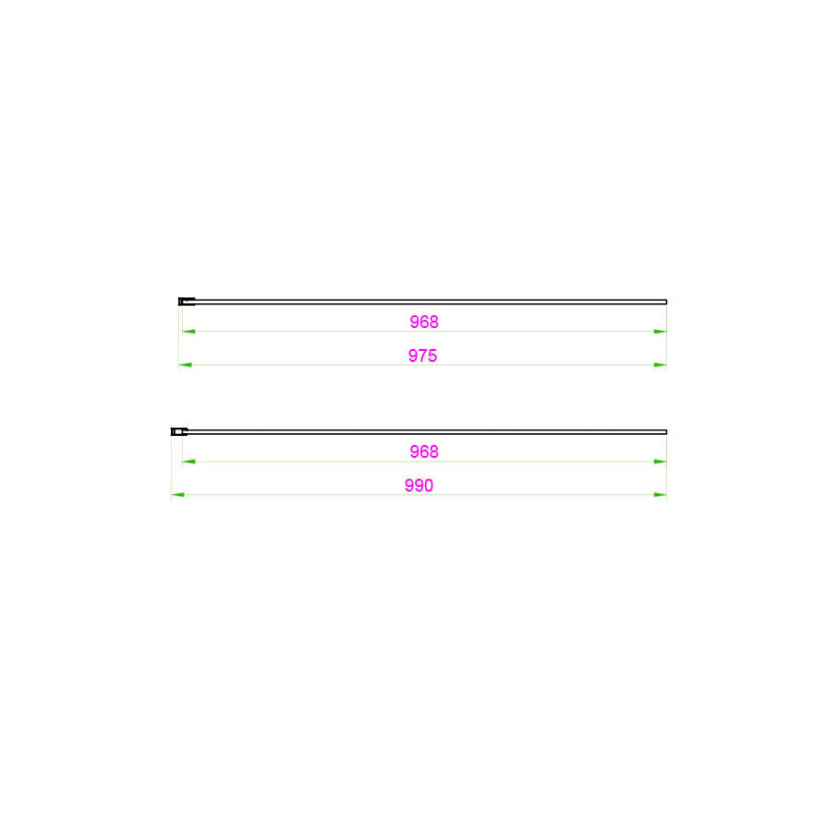 S8 Wetrooms Fluted Glass 1000 Panel