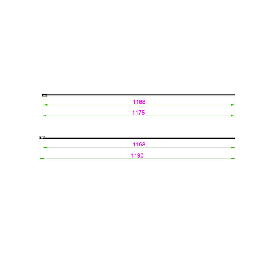 S8 Wetrooms Fluted Glass 1200 Panel