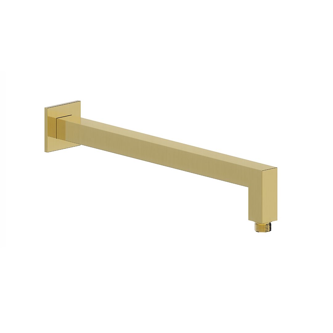 Elegant Haven Square Wall Mounted Brushed Brass Shower Arm S