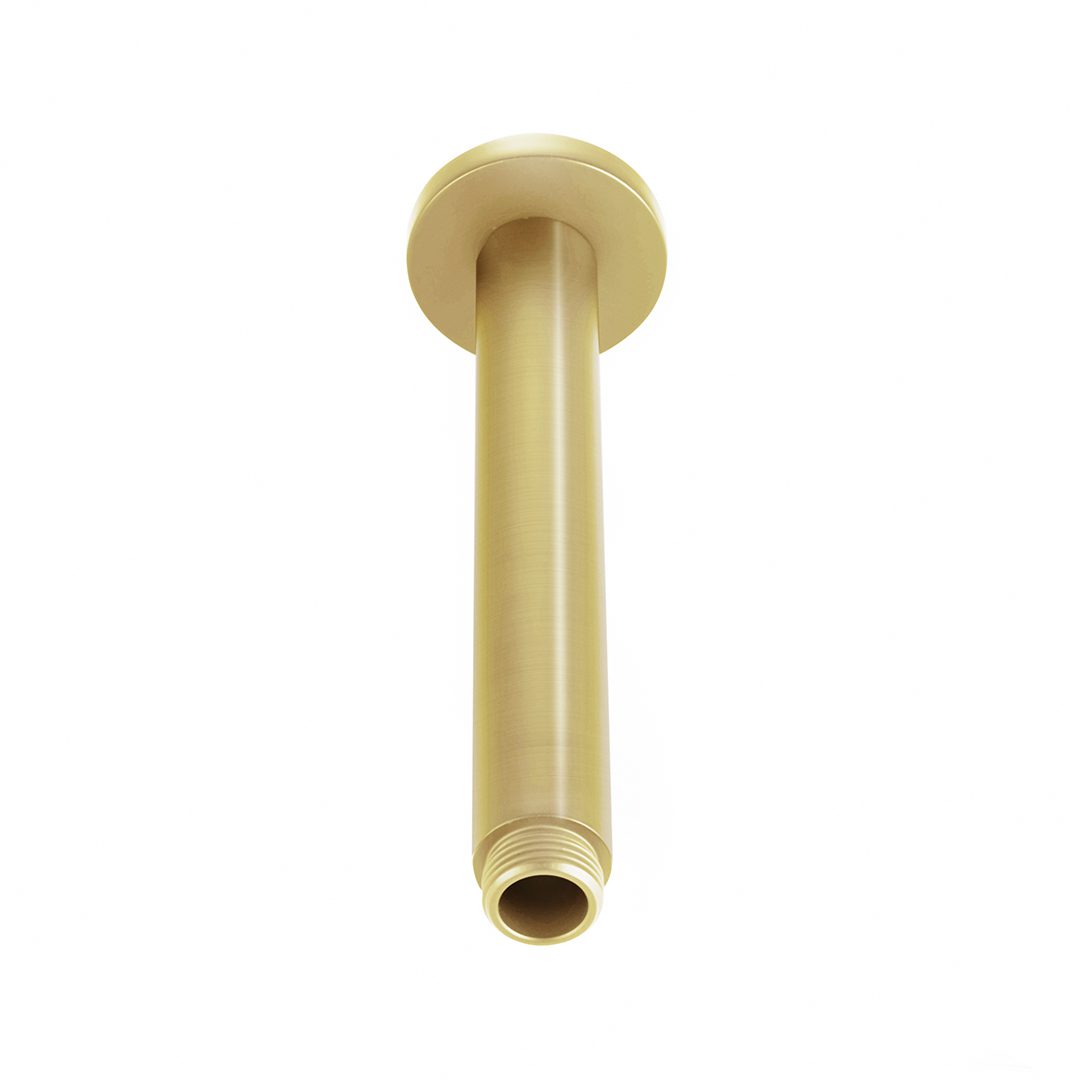 Elegant Haven Round Ceiling Mounted Brushed Brass Shower Arm S