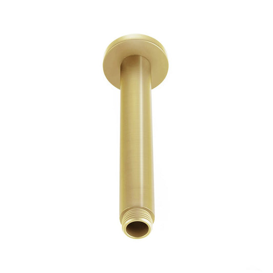 Elegant Haven Round Ceiling Mounted Brushed Brass Shower Arm S