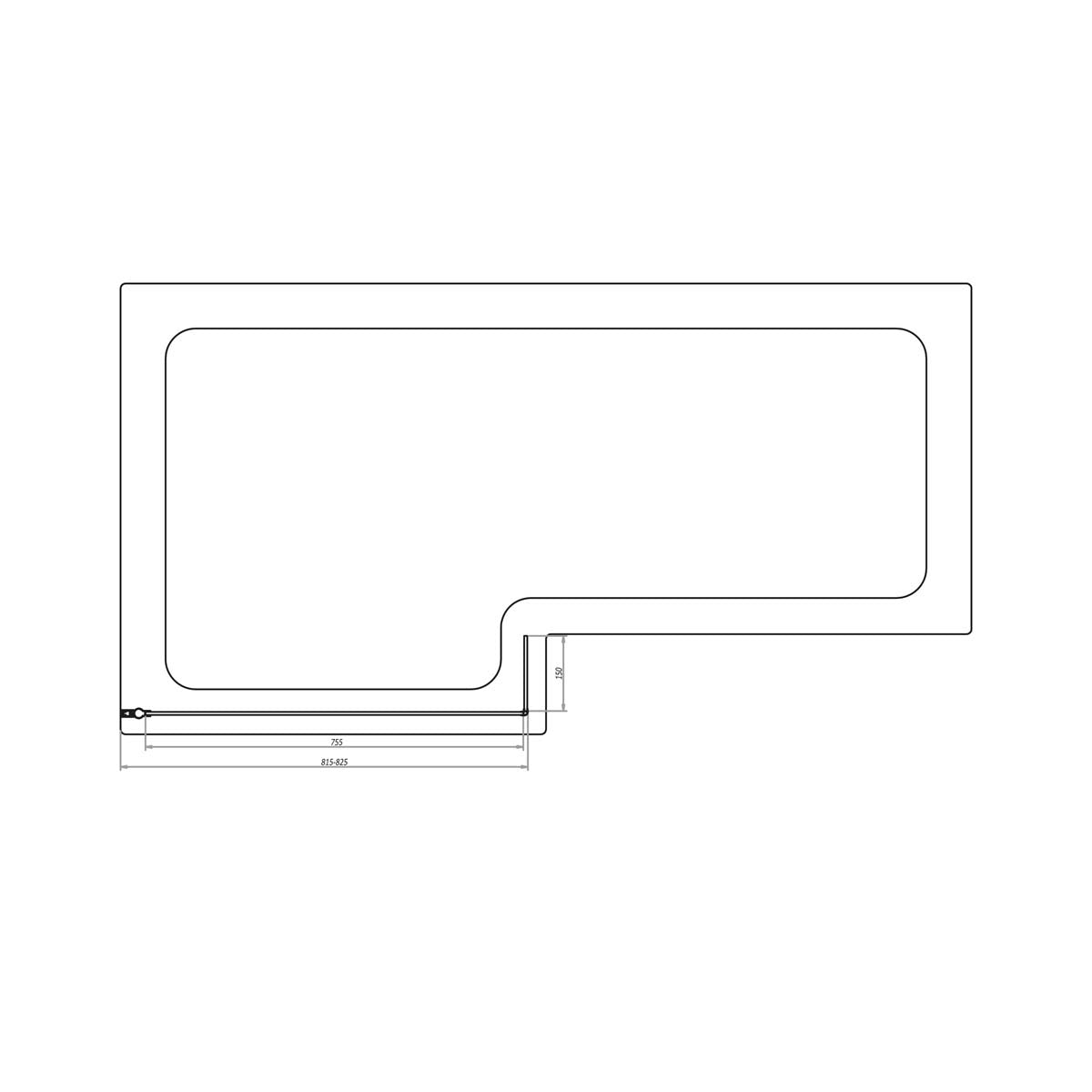 Black L Shape Bath Screen Seal