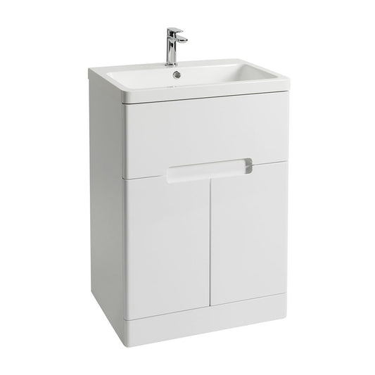 Elegant Haven Selkirk 600 Gloss White Floor Standing 1 Drawer 2 Door Unit And Basin 53801-53100/5