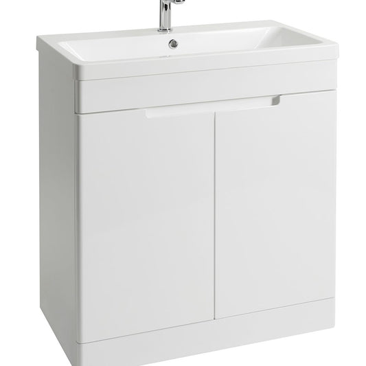 Elegant Haven Selkirk 800 Gloss White Floor Standing 2 Door Unit And Basin 54001-