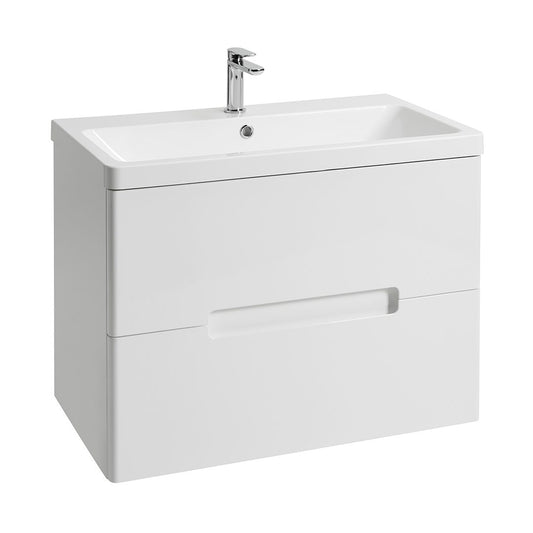 Elegant Haven Selkirk 800 Gloss White Wall Mounted 2 Drawer Unit And Basin 54201-
