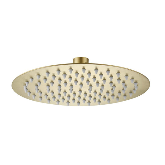 Elegant Haven 200 Round Brushed Brass Rainfall Slim Shower Head S