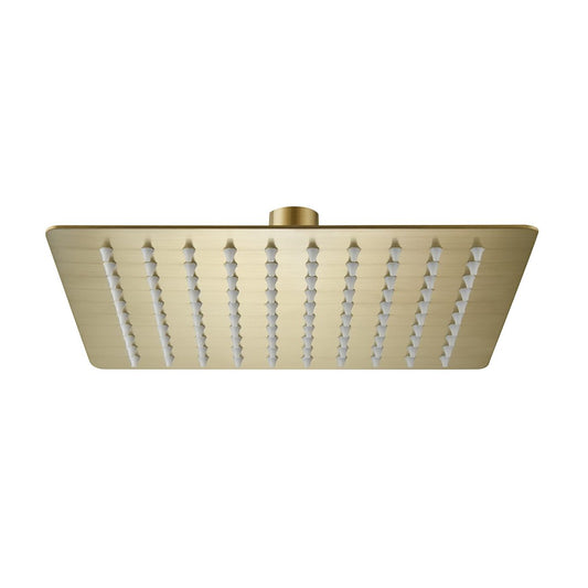 Elegant Haven 200 Square Brushed Brass Rainfall Slim Shower Head S