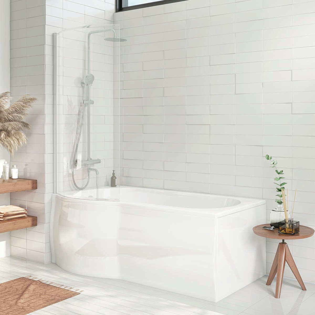P Shape Shower Bath Right