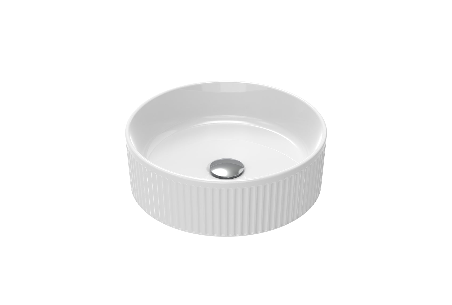 SIENNA 37cm round fluted countertop washbasin