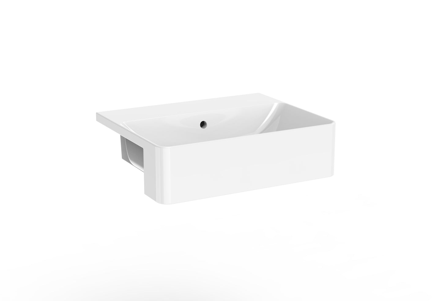 SIENNA 50x40cm square semi-recessed washbasin 0TH