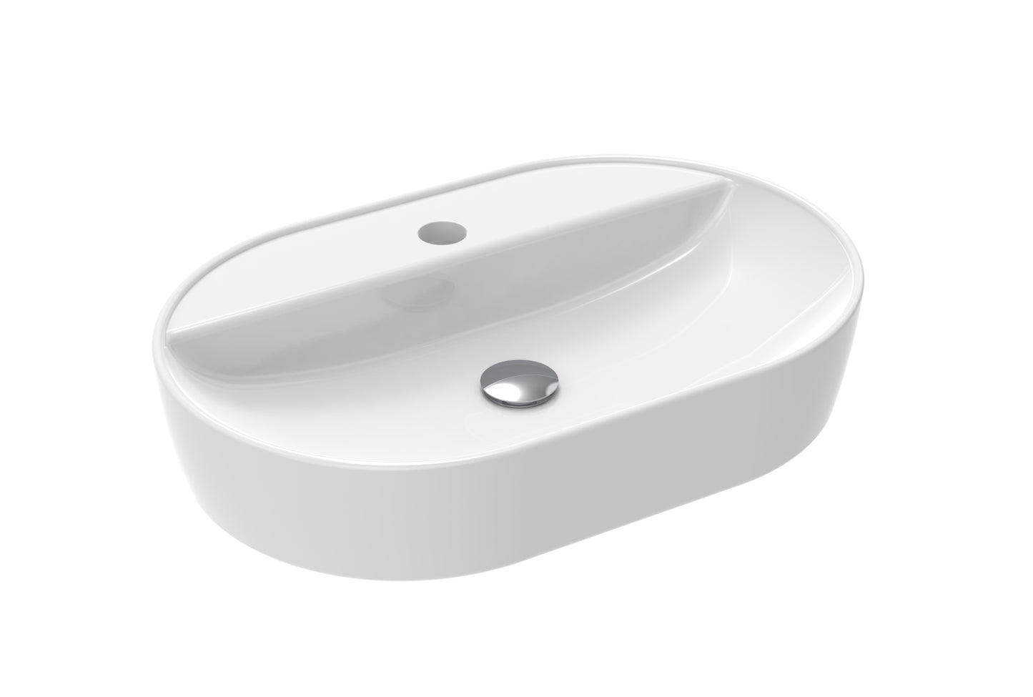 SIENNA 61x40cm lozenge countertop washbasin 1 tap hole