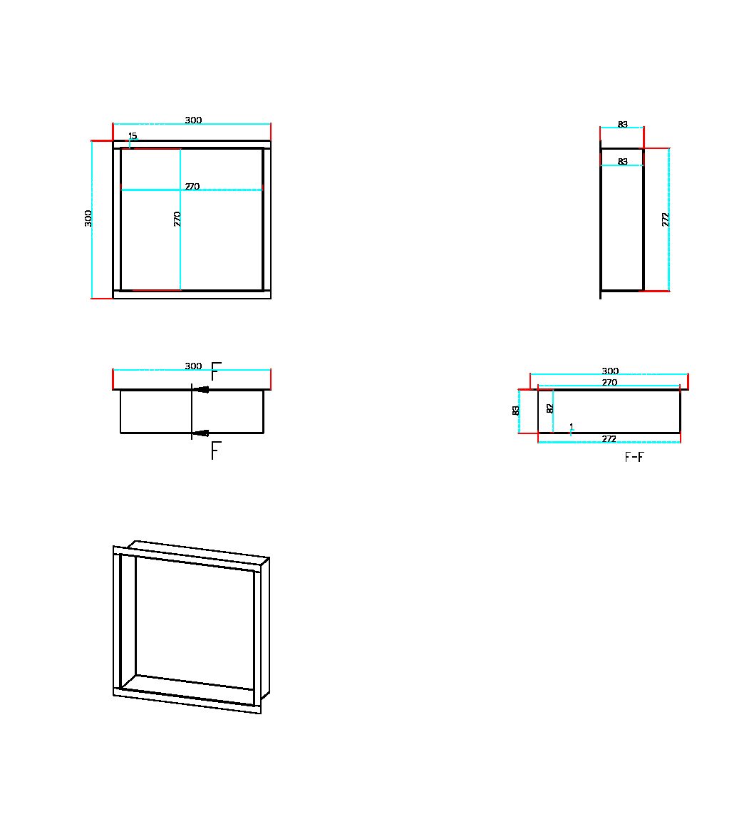 Inset Shower Niche 300x300mm Brushed Bronze
