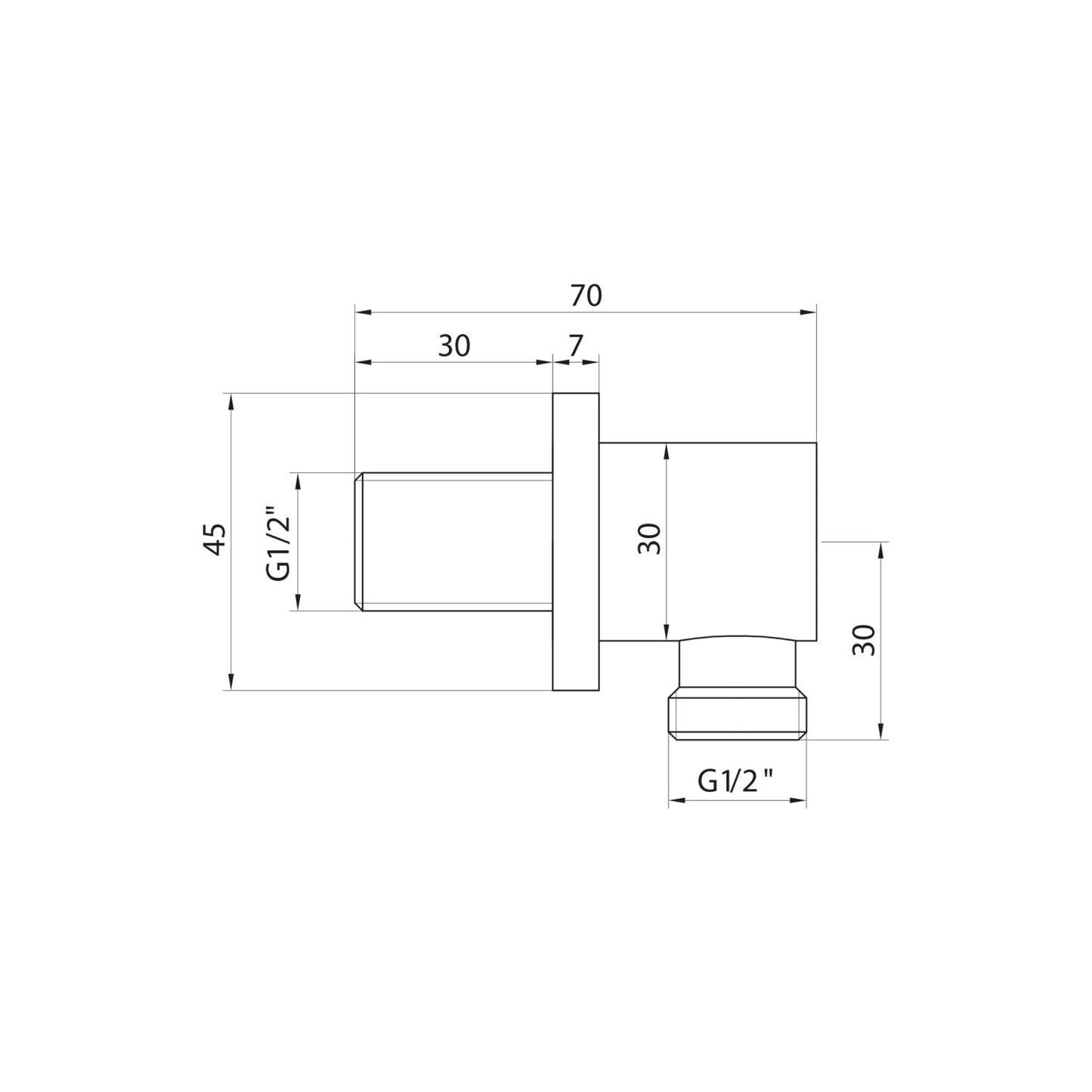 Chrome Square Outlet Elbow
