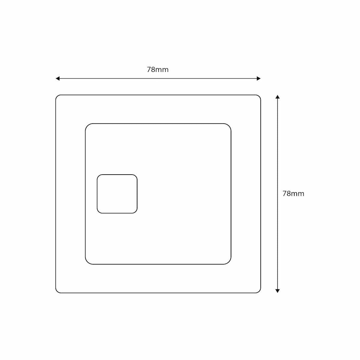 Square Black Dual Flush Button