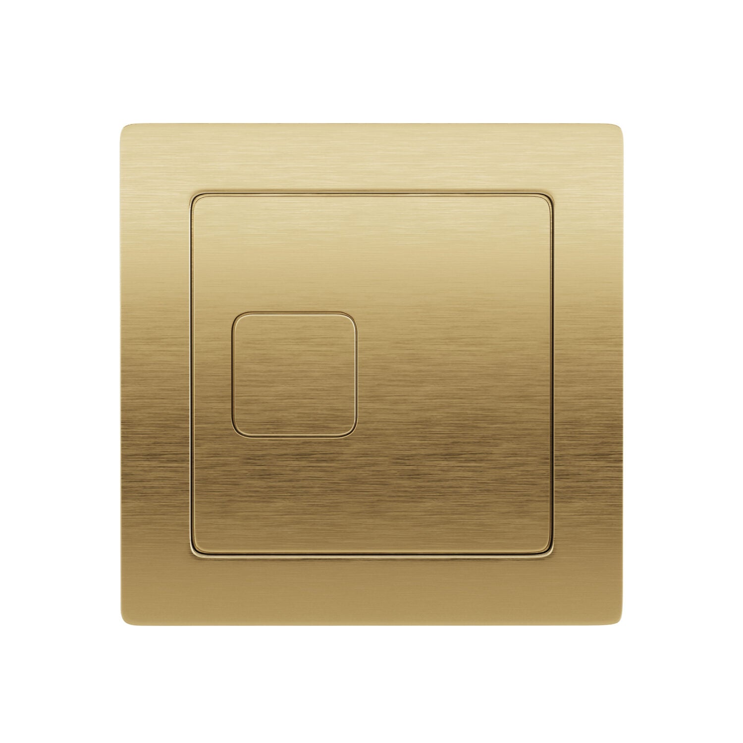Square Brushed Brass Dual Flush Button