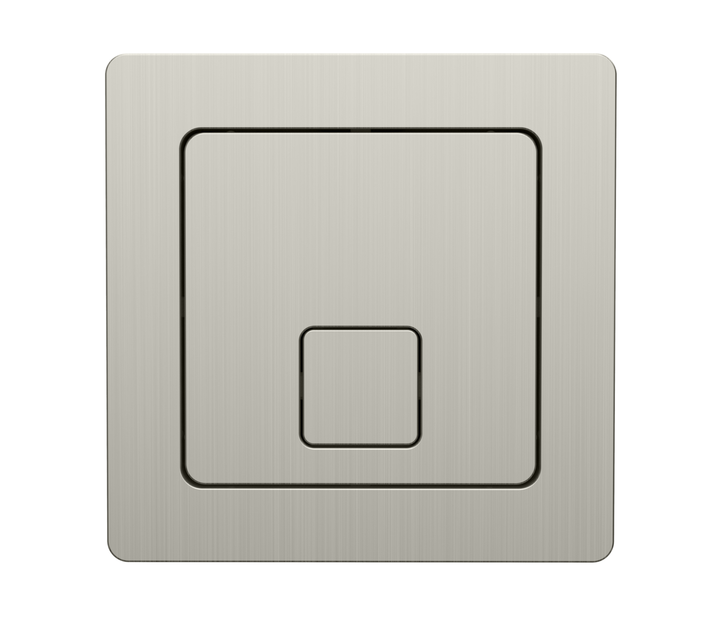 Square Brushed Nickel Dual Flush Button