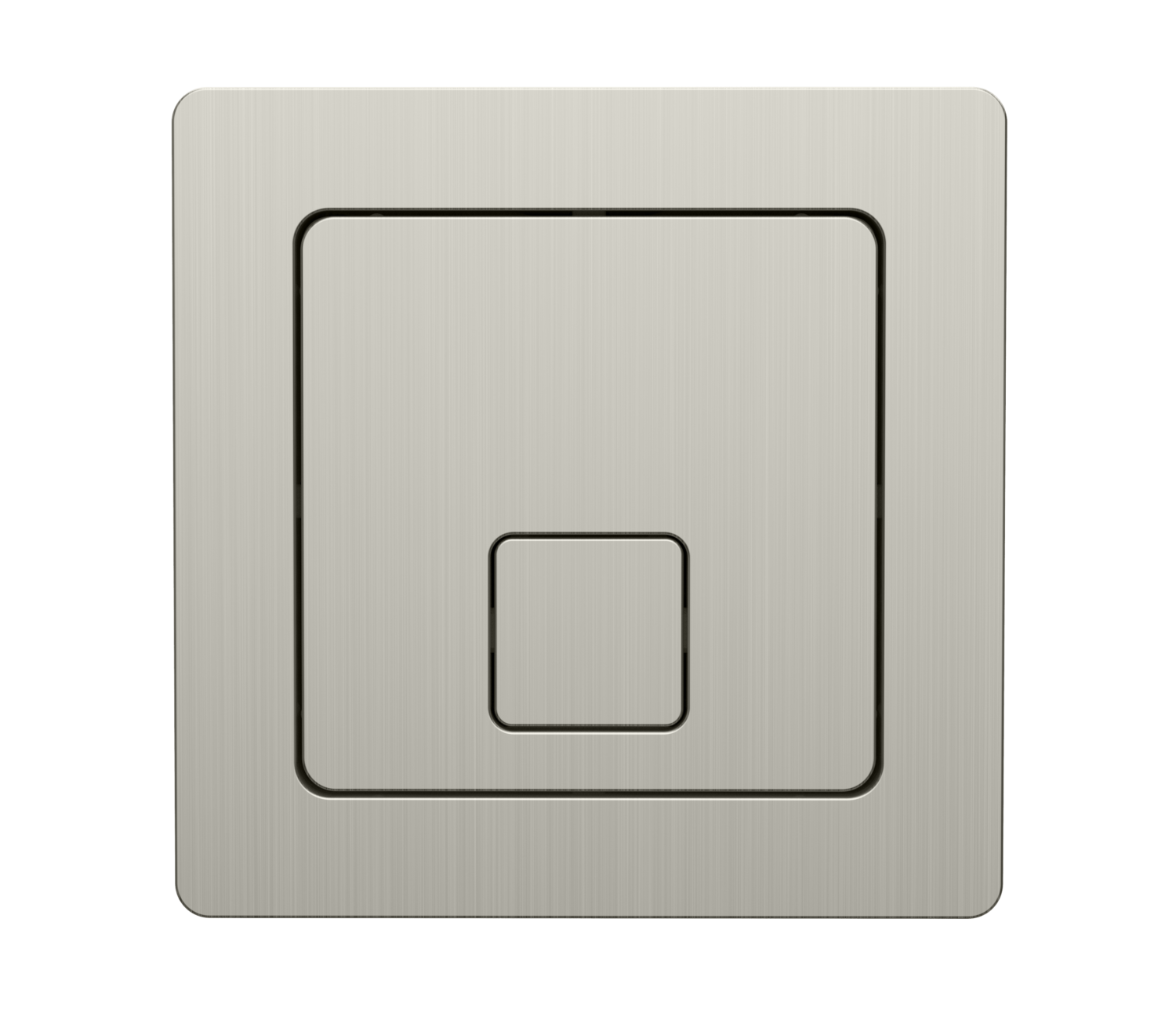 Square Brushed Nickel Dual Flush Button