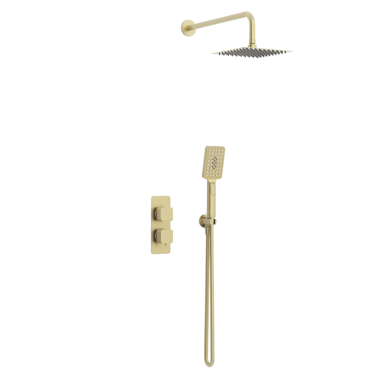 Quadro shower pack 5 (Square) in Brushed Brass