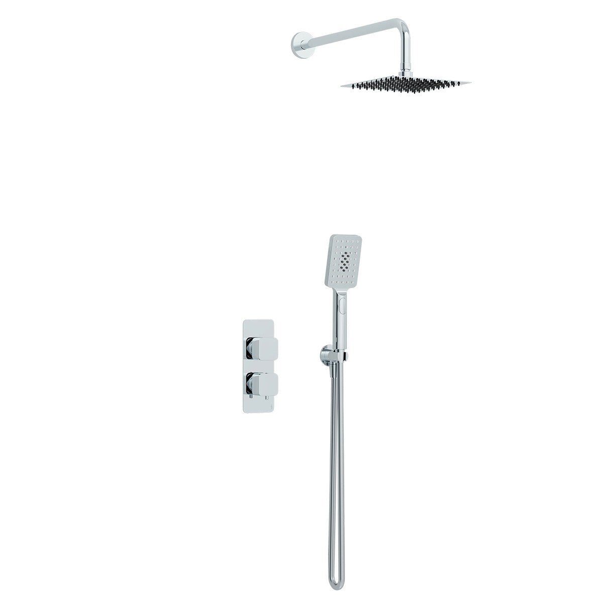Quadro shower pack 5 (Square) in Chrome