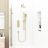 Quadro 3 handle dual diverter shower pack with overhead shower, slide rail and multifunction handset in Brushed Brass