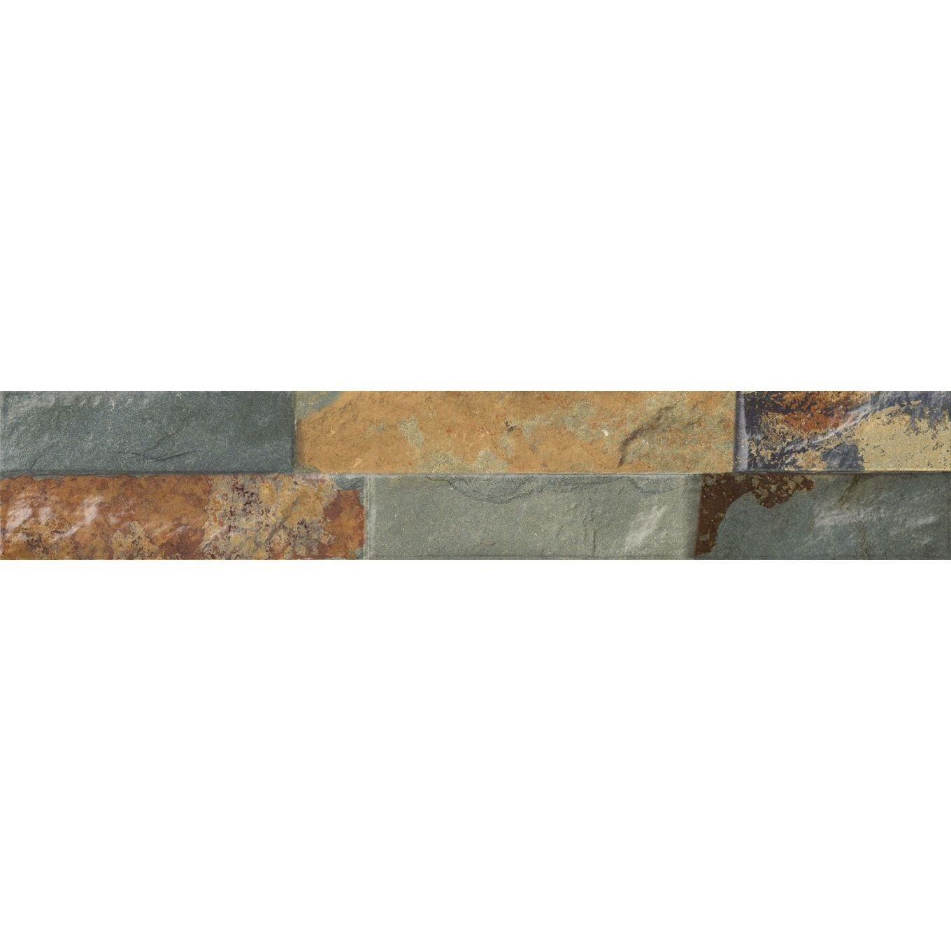 Odessa Rustic Brick Effect Porcelain Tile 80x442mm