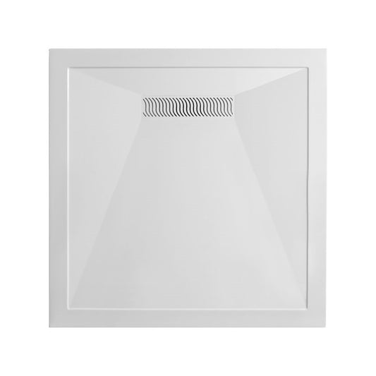 Square 25mm Stone Resin Shower Tray with Linear Waste