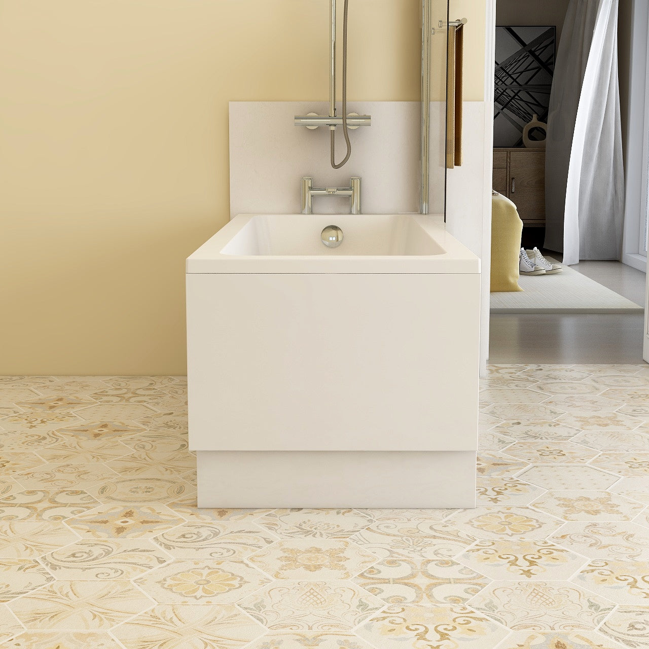 Suburb 700mm End bath panel in White Gloss