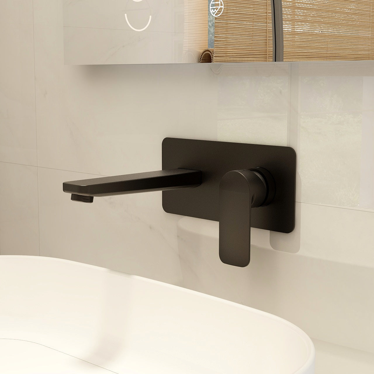 Suburb wall mounted basin mixer in Matt Black