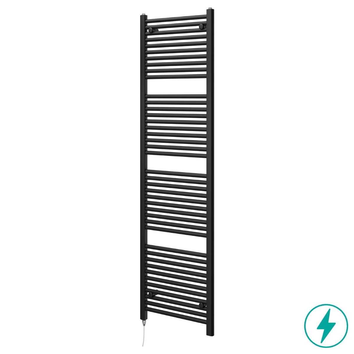 Neptune Matt Black Electric Heated Towel Rail 1800x500mm