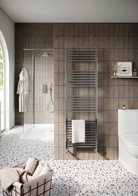 Simona Designer Chrome Towel Rail 500 X 800