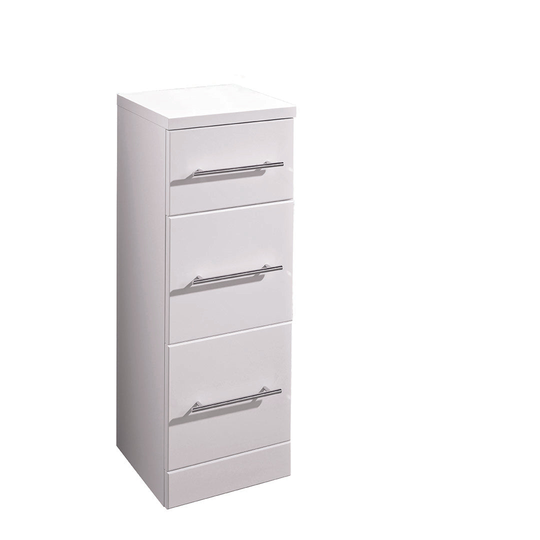 Elegant Haven Skara 300 White Gloss 3 Drawer Storage Unit 2