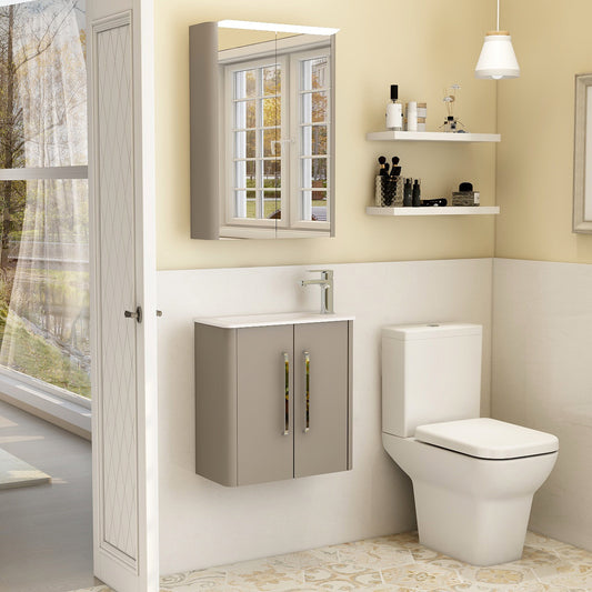 Suburb 500mm × 250mm double door wall mounted cabinet matt ash