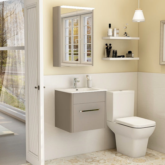 Suburb 500mm x 390mm single drawer wall mounted cabinet matt ash